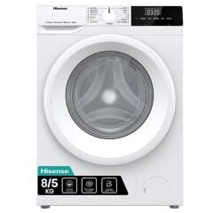 HISENSE WDQE8014EVJM 8 KG YIKAMA 5 KG KURUTMA 1400 DEVİR KURUTMALI ÇAMAŞIR MAKİNESİ BEYAZ