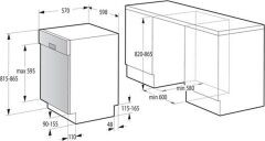 HISENSE HI620D10X 6 PROGRAM 14 KİŞİLİK YARI ANKASTRE BULAŞIK MAKİNESİ INOX
