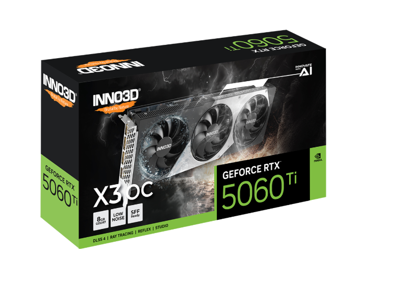 Inno3D RTX5060Ti 8GB Twin X3 OC 128Bit GDDR7 3xDP, HDMI