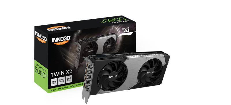 Inno3D RTX5060Ti 8GB Twin X2 128Bit GDDR7 3xDP, HDMI