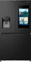 HISENSE RQ760N4IFE 577 LT. 4 KAPILI GARDIROP TİPİ NO FROST SU ve BUZ HAZNELİ EKRANLI BUZDOLABI SİYAH