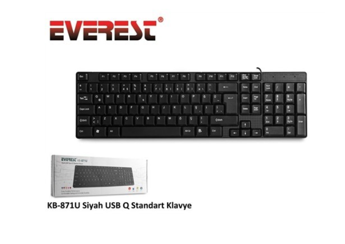 EVEREST KB-871U SİYAH USB Q TYPE KLAVYE