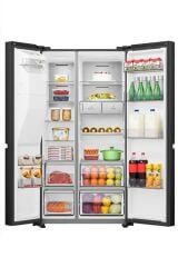 HISENSE RS818N4TFE 632 LT. GARDIROP TİPİ NO FROST SU ve BUZ HAZNELİ BUZDOLABI SİYAH