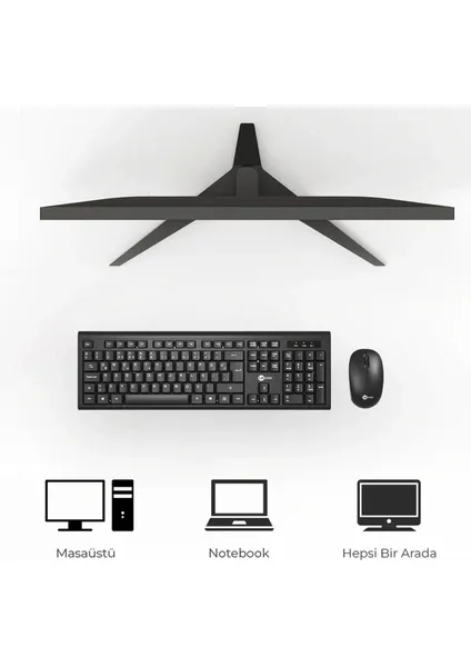 LENOVO LECOO KW200 SİYAH USB Q TYPE KABLOSUZ KLAVYE & MOUSE SET
