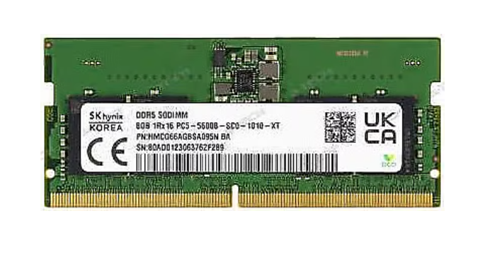 SKHYNIX 8GB 5600MHZ DDR5 NOTEBOOK RAM