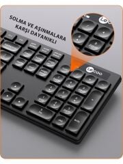LENOVO LECOO KM2001 SİYAH USB Q TYPE KABLOSUZ KLAVYE & MOUSE SET