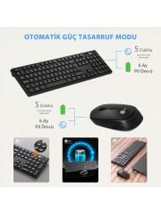 LENOVO LECOO KM2001 SİYAH USB Q TYPE KABLOSUZ KLAVYE & MOUSE SET