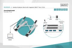 Digitus DA-90424 Çoklayıcılı Notebook Standı