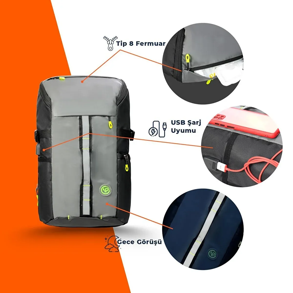 Npo Adventure Sport 16'' Laptop Sırt Çantası, Yeşil