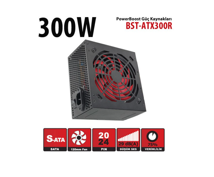 BOOST BST-ATX300R 12CM FANLI 300W POWER SUPPLY