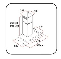 Alveus IBER 60 Siyah Ankastre Davlumbaz