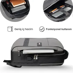 Npo Prestige Smart 16'' Notebook Sırt Çantası, Gri