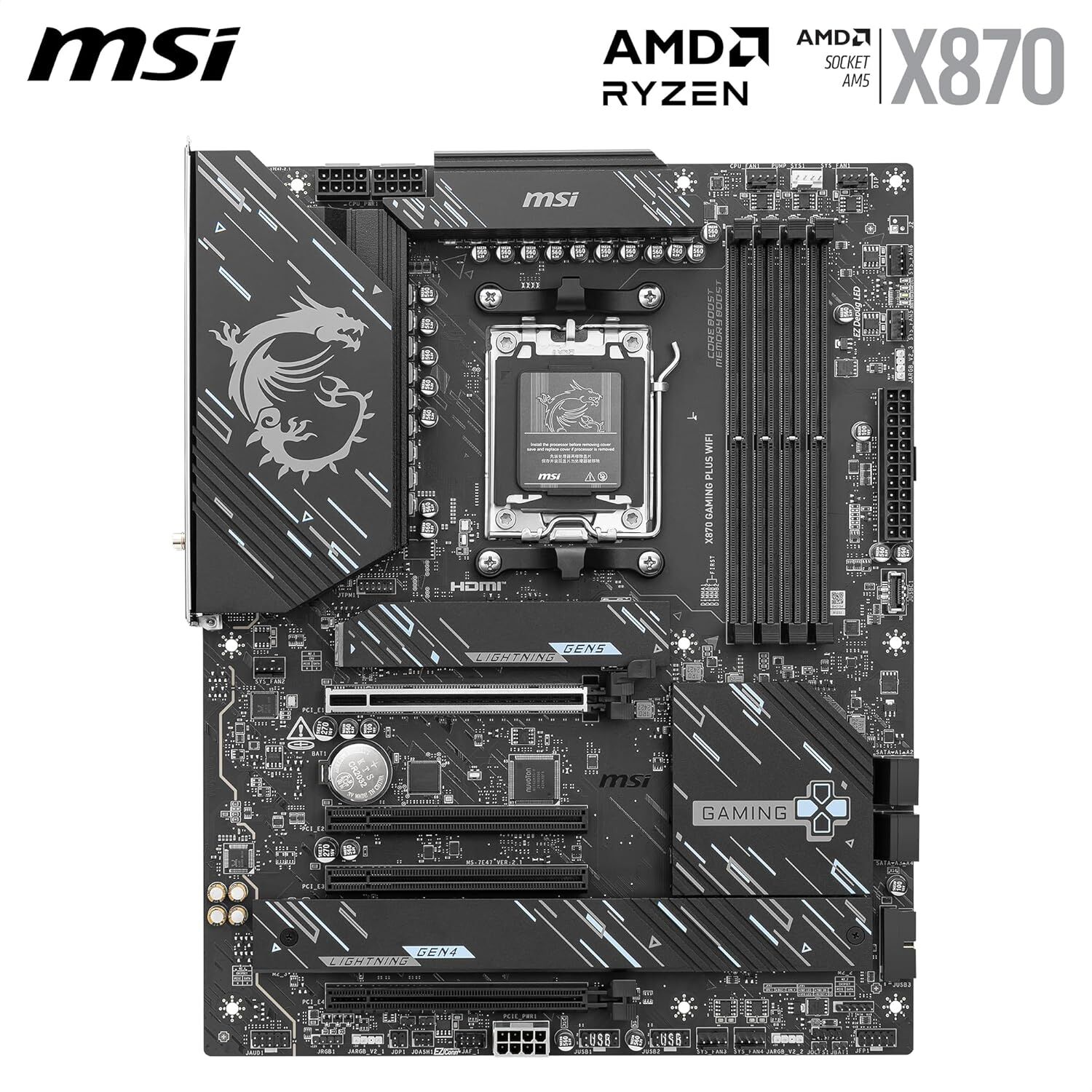 MSI X870 Gaming Plus Wi-Fi AMD Soket AM5 M.2 DDR5 8200MHz (OC) ATX Anakart