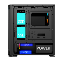 Rampage Trapper RGB Fan 650W 80+ Bronze Siyah Oyuncu Kasası