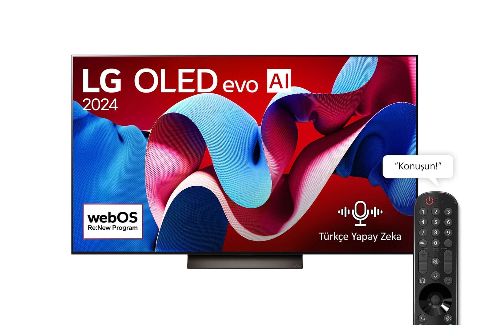 65 inç LG OLED evo AI C4 4K Smart TV AI Sihirli Kumanda Dolby Vision webOS24 2024 (OLED65C41LA)