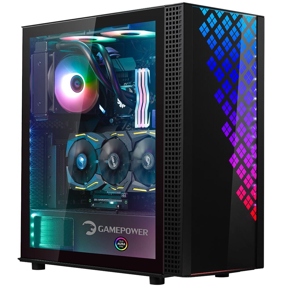 Gamepower Dawn TG ARGB Fan E-ATX Siyah Oyuncu Kasası