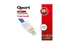 QPORT Q-J600Y CAT6 50'LIK PAKET EZ-RJ45 YENİ NESİL KONNEKTÖR