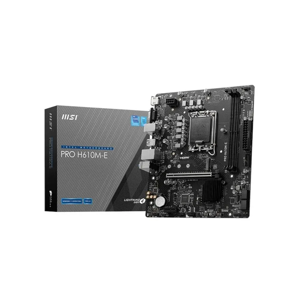 MSI PRO H610M-E DDR5 5600MHZ 1XVGA 1XHDMI 1XM.2 USB 3.2 MATX 1700P