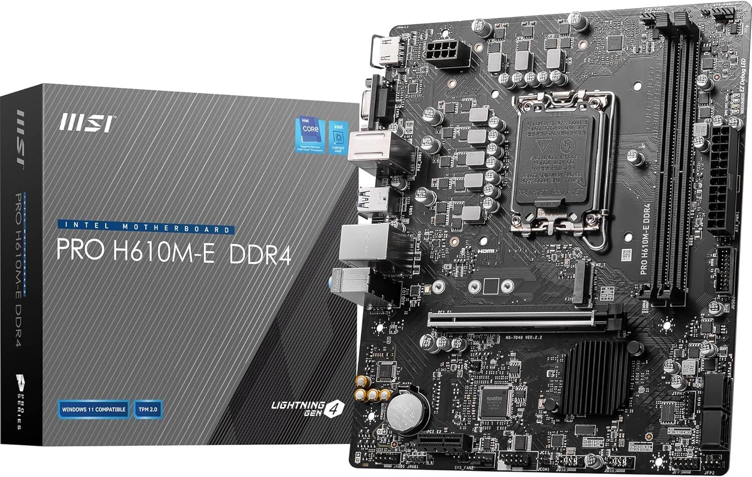 MSI PRO H610M-E DDR4 3200MHZ 1XVGA 1XHDMI 1XM.2 USB 3.2 MATX 1700P (12. / 13. VE 14. NESİL İŞLEMCİ UYUMLU)