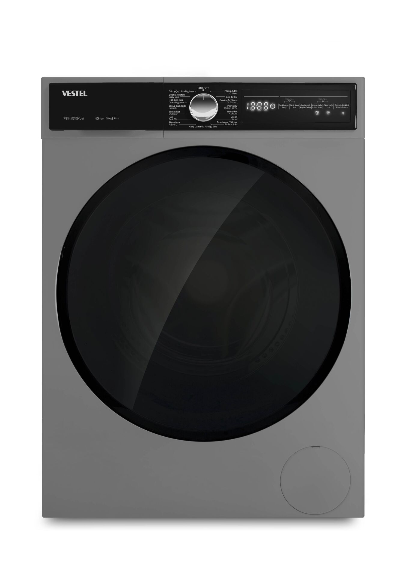 VESTEL WB1014T2TDSCL-W 10Kg Çamaşır Makinesi İnverter Geniş Kapak A+++