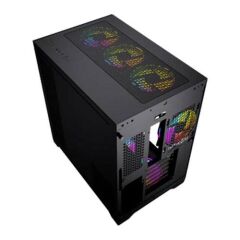 Twisted Minds TM1-B-S Bullet-07 Orta Temperli Cam Mid Tower Oyuncu Kasası, Siyah