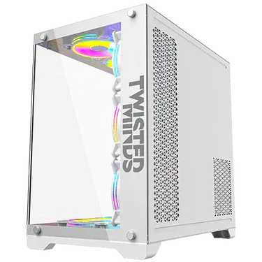 Twisted Minds TM 1-V-S Bullet-07 Orta Temperli Cam Mid Tower Oyuncu Kasası, Beyaz
