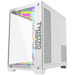 Twisted Minds TM 1-V-S Bullet-07 Orta Temperli Cam Mid Tower Oyuncu Kasası, Beyaz