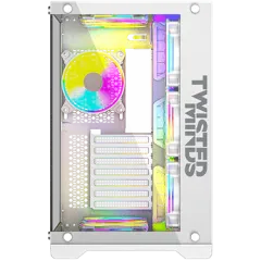 Twisted Minds TM 1-V-S Bullet-07 Orta Temperli Cam Mid Tower Oyuncu Kasası, Beyaz