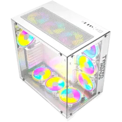 Twisted Minds TM 1-V-S Bullet-07 Orta Temperli Cam Mid Tower Oyuncu Kasası, Beyaz