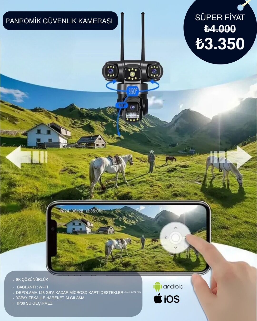 Andowl G3000 ,Wi-Fi Smart,Kamera