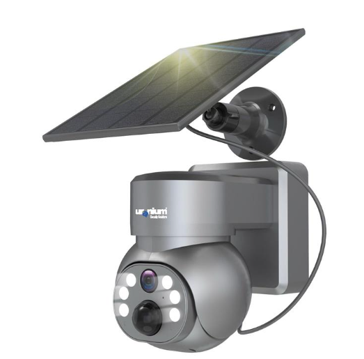URANIUM ANP-PT4015BSW-S 4MP 3.6MM LENS 15MT IR+ 15MT BEYAZ LED ÇİFT YÖNLÜ KONUŞMA IP65 WIFI SOLAR KAMERA GRİ RENK(UBOX)