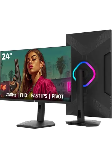 GamePower Lunis L25 24¨ 0.5Ms 240Hz Fast IPS FHD RGB Pivot Gaming Monitör