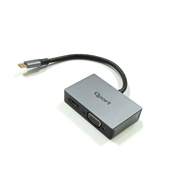 QPort Q-THV2 Type-C To HDMI+VGA Çevirici