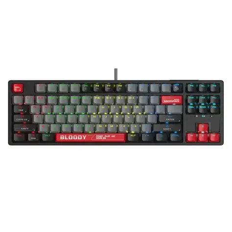 Bloody S87 RGB BLMS TKL USB/ FIre Black--BLMS Red Plus Switch Mechanical Gaming Keyboard