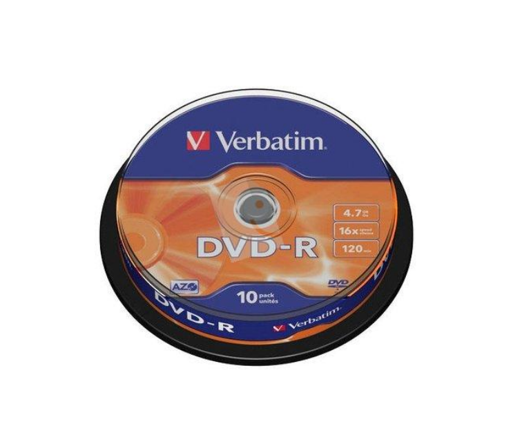 VERBATIM 43523 DVD-R AZO M.16X 10LU CAKEBOX