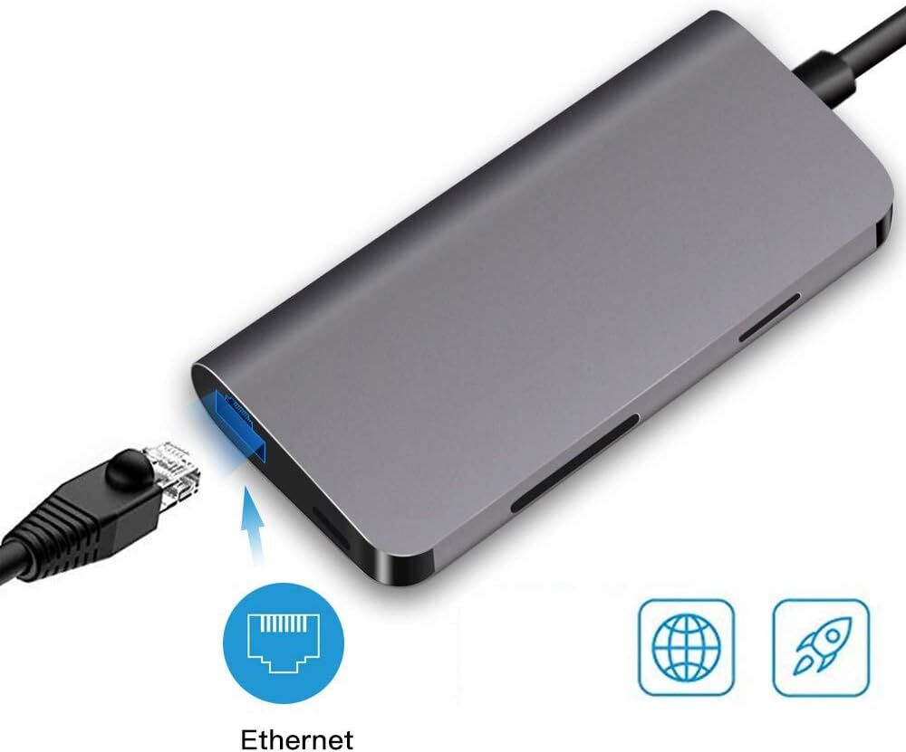 Codegen Type-C 8in1, HDMI+USB 3.1, RJ45 Ethernet, SD/Micro SD Kart Okuyucu