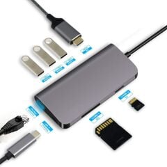 Codegen Type-C 8in1, HDMI+USB 3.1, RJ45 Ethernet, SD/Micro SD Kart Okuyucu