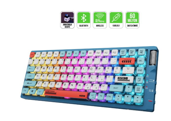 GAMEPOWER SENSE TKL RGB RED SWITCH MEKANIK GAMING KLAVYE