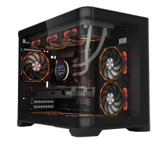 1ST PLAYER UVIEW UV6 SİYAH 750W 80+ SILVER ATX 3.1 ARGB 3X12CM FAN PANORAMİK TEMPERLİ CAM USB 3.0
