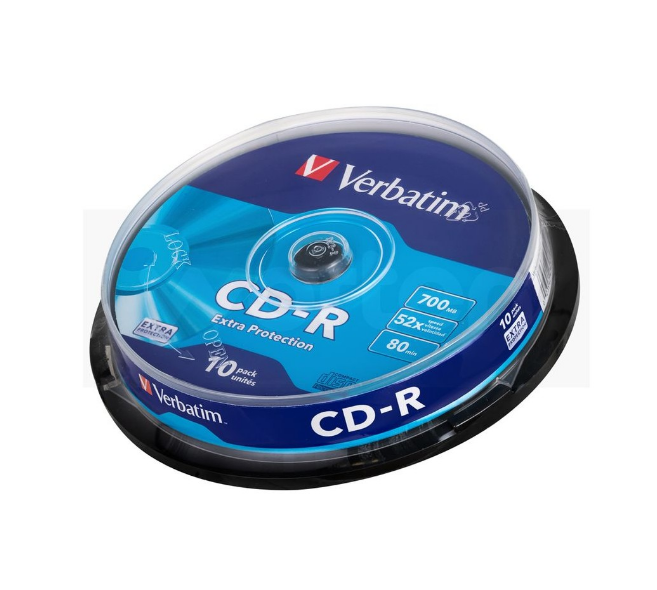 VERBATIM 43437 CD-R 700MB 52X80 10'LU CAKEBOX