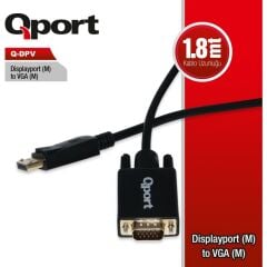 Qport Q-DPV 1.8 m DisplayPort to VGA Dönüştürücü