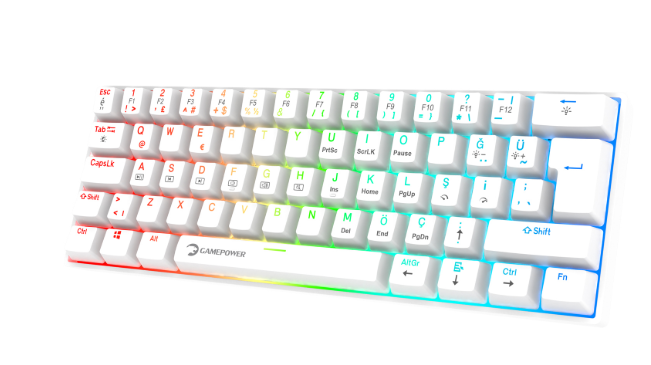 GAMEPOWER LYRA RGB 60M KLAVYE MEKANIK RED SW BEYAZ