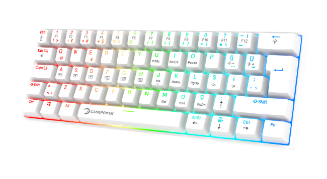 GAMEPOWER LYRA RGB 60M KLAVYE MEKANIK BLUE SW BEYAZ