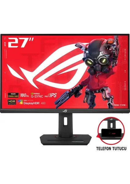Asus 27'' ROG Strix XG27ACS 2K 1ms 180Hz, 2560x1440, HDMI, DP, Type-C, G-Sync, Pivot, Vesa IPS Gaming Monitör Siyah