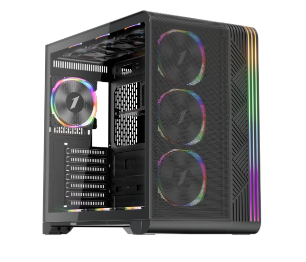 1ST PLAYER VT7 SİYAH 850W 80+ SILVER ATX 3.1 ARGB 4X12CM FAN TEMPERLİ CAM USB 3.0 ATX KASA