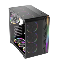 1ST PLAYER VT7 SİYAH 850W 80+ SILVER ATX 3.1 ARGB 4X12CM FAN TEMPERLİ CAM USB 3.0 ATX KASA