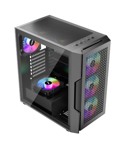 1ST PLAYER TRILOBITE T7 BEYAZ 650W 80+ ARGB 4X12CM FAN TEMPERLİ CAM MESH USB 3.0 ATX KASA