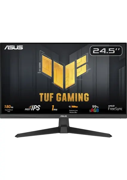 Asus 24.5'' TUF Gaming VG259Q3A 1ms 180Hz, 1920x1080 HDMI, DP,FreeSync, Hoparlör, Vesa IPS MM Gaming Monitör Siyah