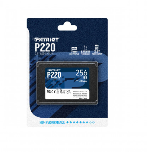 PATRIOT P220 256GB 2.5'' SATA3 SSD 550/490MB/S