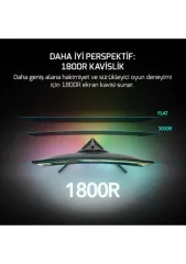 GamePower Vivid T40 24'' Curved RGB 180Hz 0.5ms FHD Va Panel 2x2W Hoparlör Gaming Monitör, Beyaz